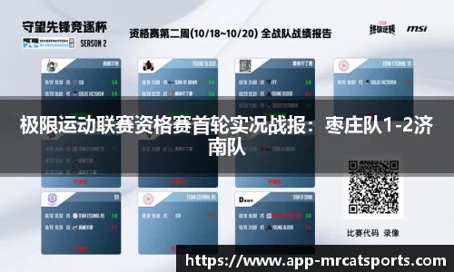 极限运动联赛资格赛首轮实况战报：枣庄队1-2济南队